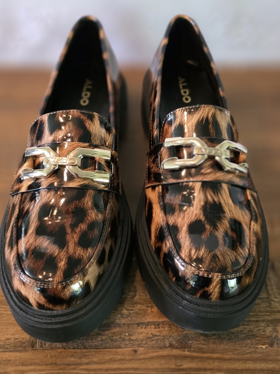 Aldo Leopard Print Patent Loafers in Brown and Black main image 14